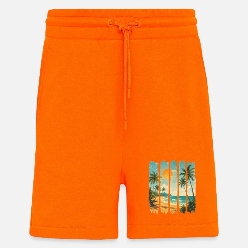Vagues de Palmier Crépuscule - Shorts - made by SPREAD - SUNSET ORANGE