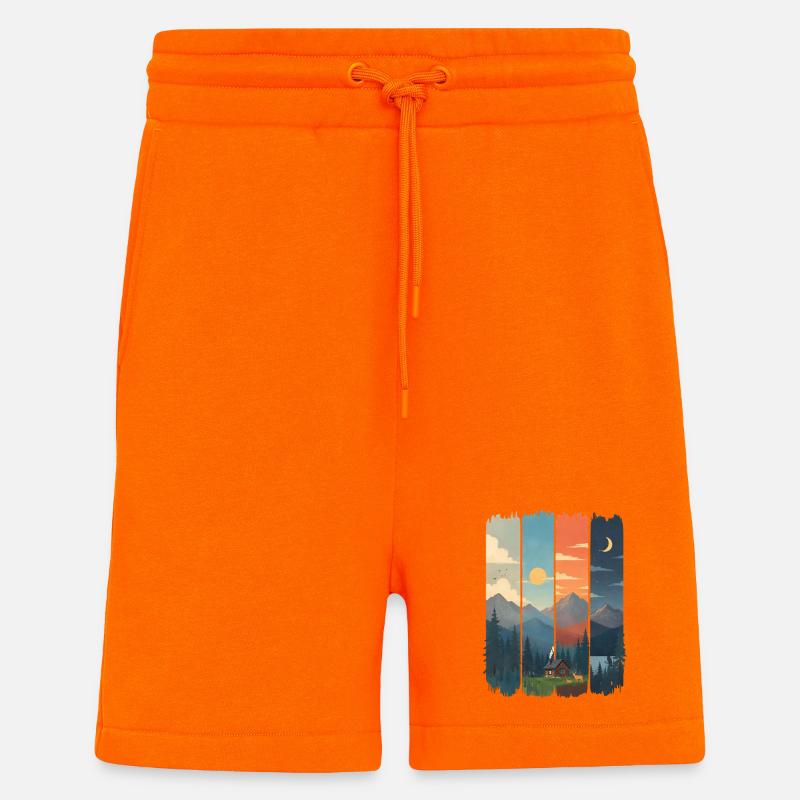 Horizonte in vier Gebirgstafeln - Shorts - made by SPREAD - SUNSET ORANGE