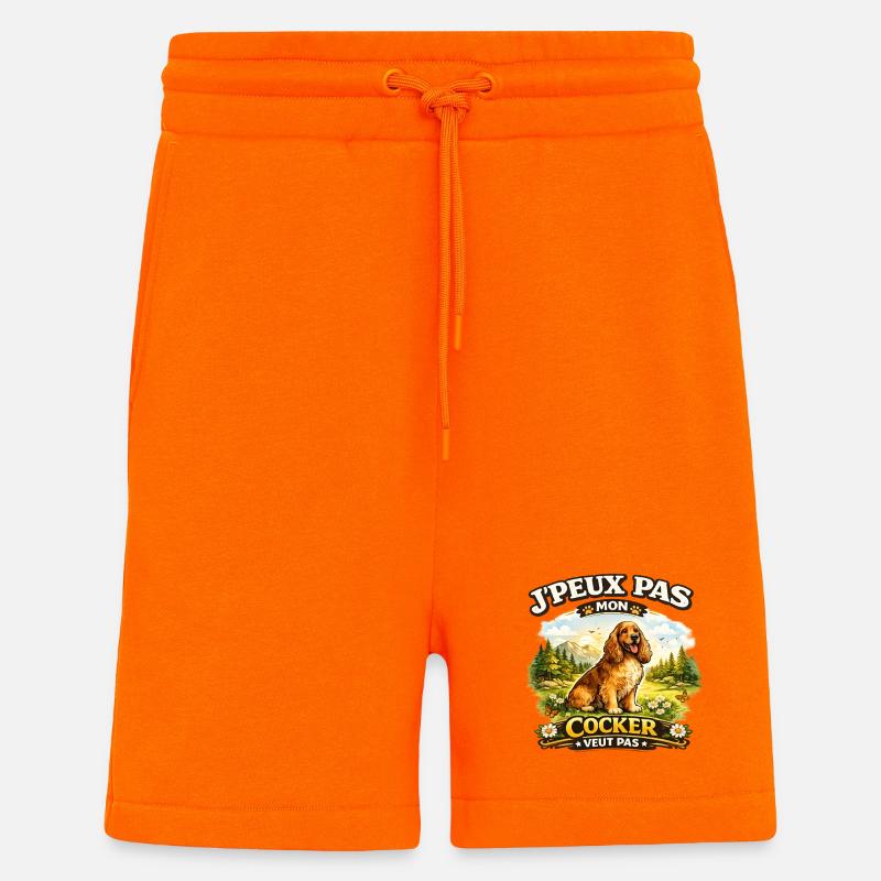 Cocker en nature: J'peux pas - Short bio décontracté fabriqué en UE - SUNSET ORANGE
