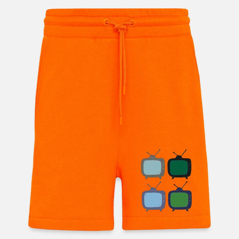 fernseher_4fach_bunt - Shorts - made by SPREAD - SUNSET ORANGE