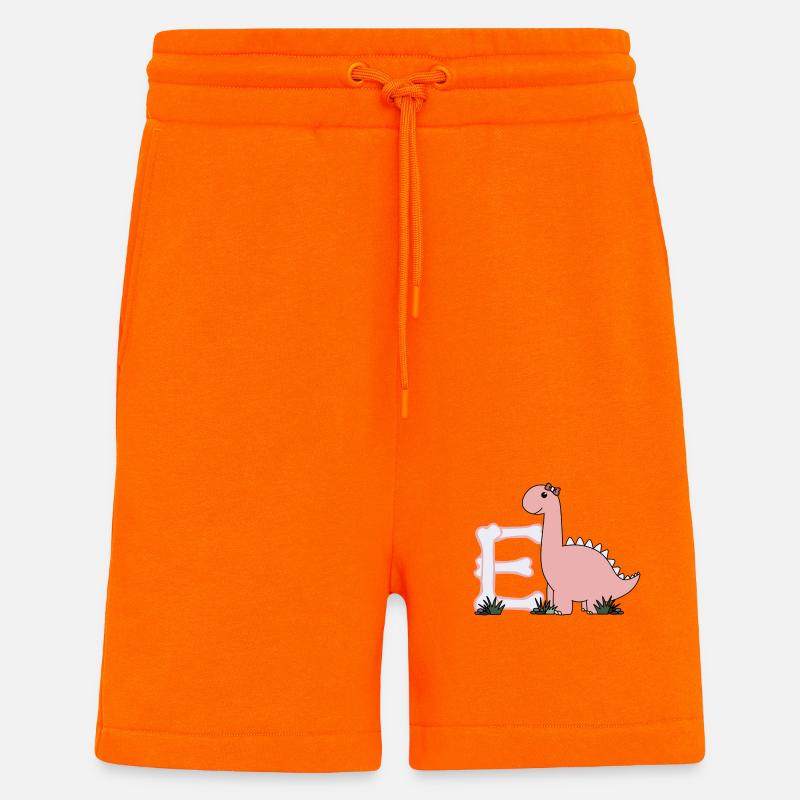 Lettre E - Short bio décontracté fabriqué en UE - SUNSET ORANGE