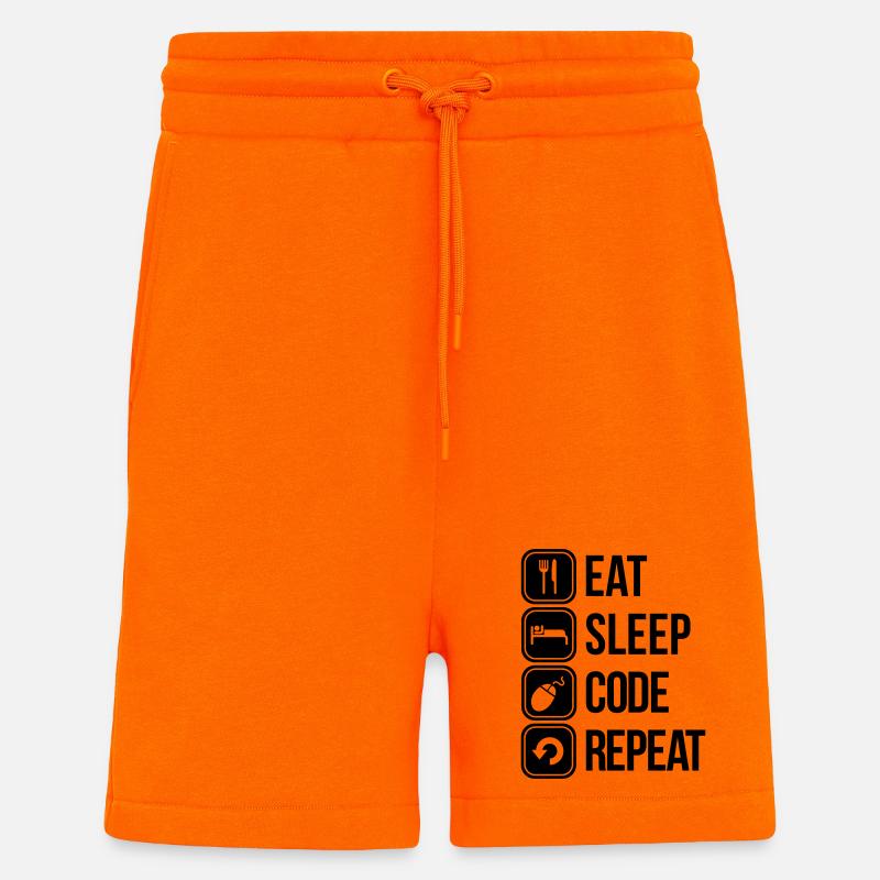 eat sleep code - Shorts - made by SPREAD - SUNSET ORANGE