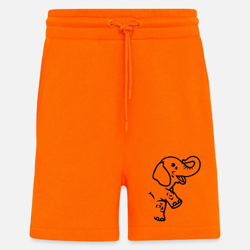Elefant, Afrika - Shorts - made by SPREAD - SUNSET ORANGE