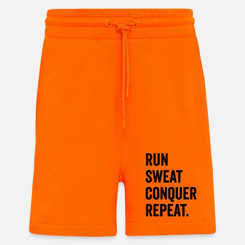 Courir. Sueur. Conquérir. Répéter. - Short bio décontracté fabriqué en UE - SUNSET ORANGE