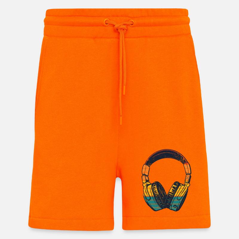 Retro Beathead Kopfhörer - Shorts - made by SPREAD - SUNSET ORANGE