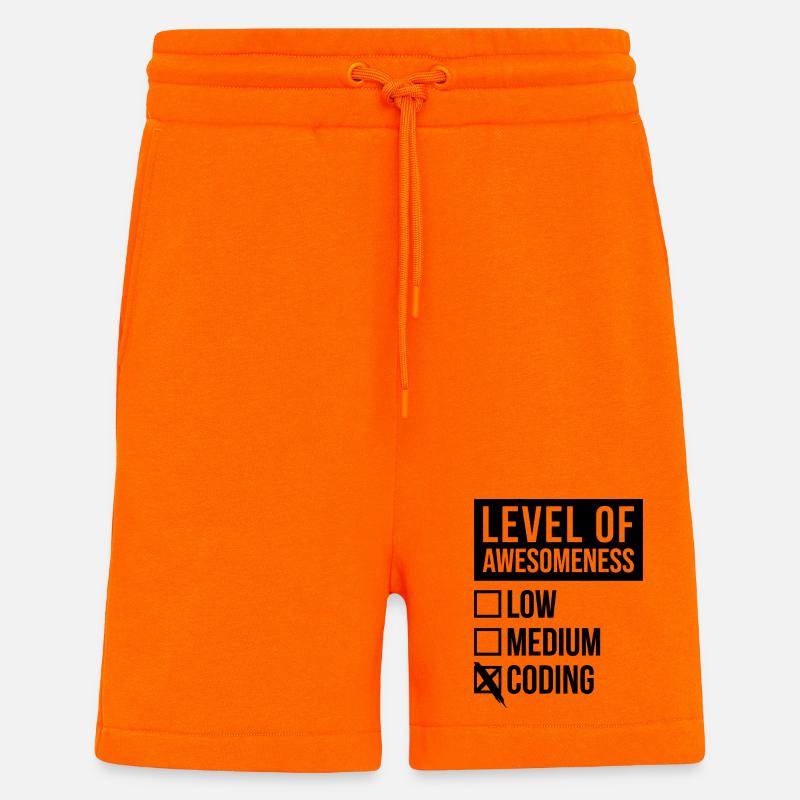 codage - Short bio décontracté fabriqué en UE - SUNSET ORANGE