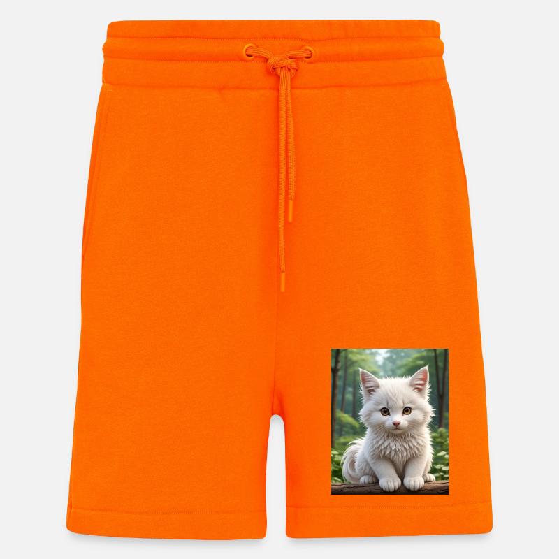 Chat mignon - Short bio décontracté fabriqué en UE - SUNSET ORANGE