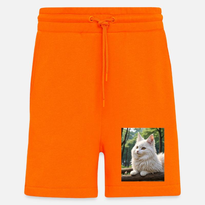 Chat mignon - Short bio décontracté fabriqué en UE - SUNSET ORANGE