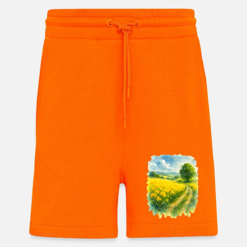 Frühlingshafte Landschaft mit Rapsfeld - Shorts - made by SPREAD - SUNSET ORANGE