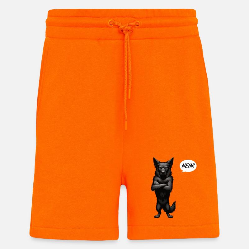 Nein Schwarzer Schäferhund Schäferhundbesitzer - Shorts - made by SPREAD - SUNSET ORANGE