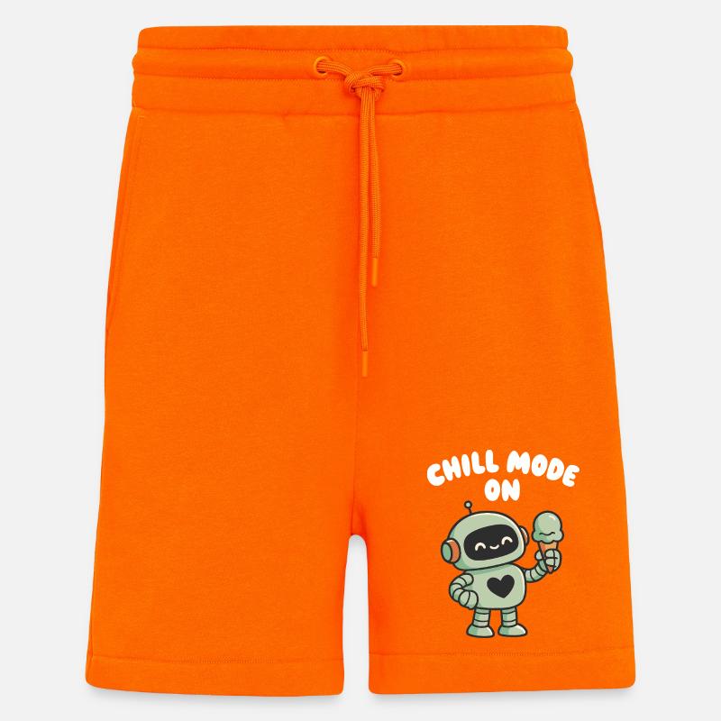 Entspannter Roboter mit Eistüte - Shorts - made by SPREAD - SUNSET ORANGE