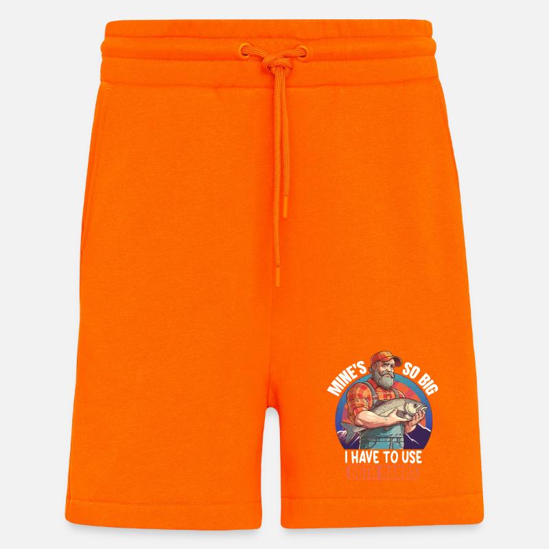 Dicton de pêcheur avec du poisson - Short bio décontracté fabriqué en UE - SUNSET ORANGE
