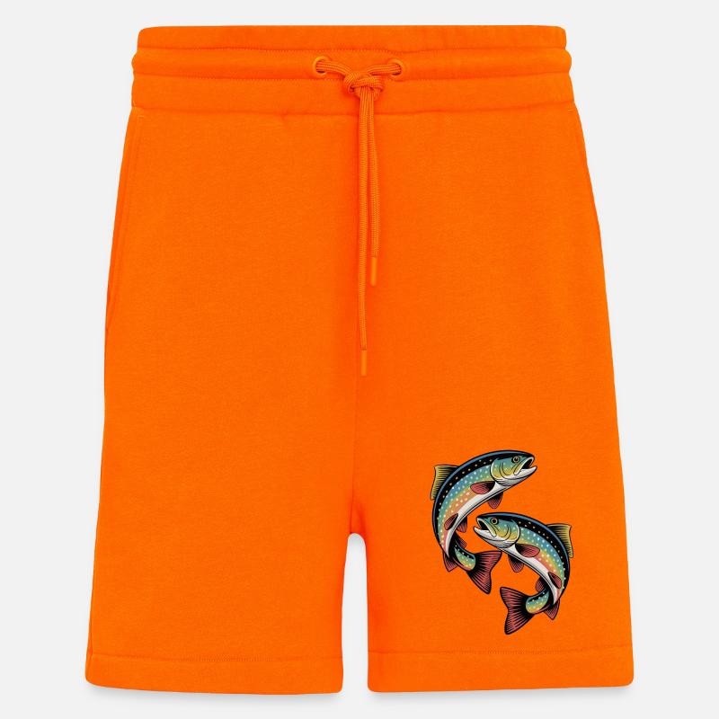 Two jumping trout - Shorts - made by SPREAD - SUNSET ORANGE