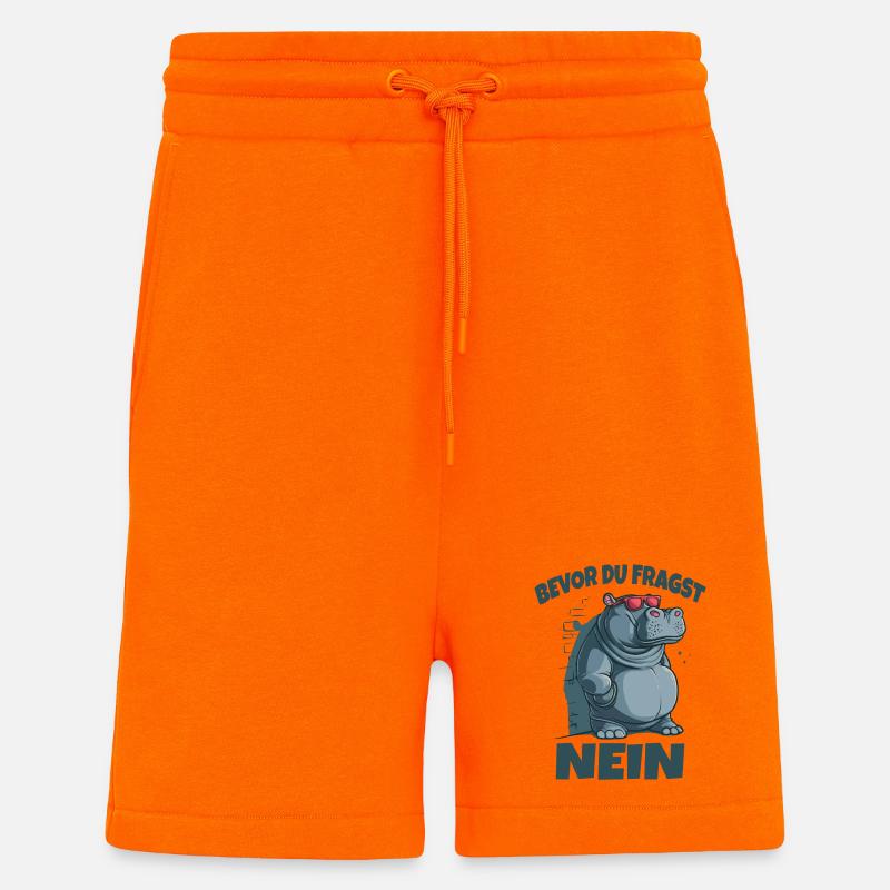 Avant de demander à No Hippo - Short bio décontracté fabriqué en UE - SUNSET ORANGE