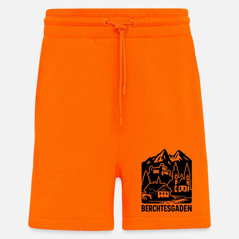 Silhouette de Berchtesgaden Point de repère - Short bio décontracté fabriqué en UE - SUNSET ORANGE