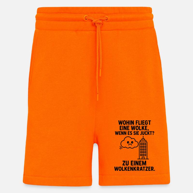 Cloud scratch children's joke - Shorts - made by SPREAD - SUNSET ORANGE