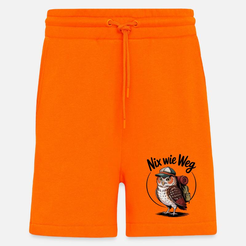 Waldwanderer Eule mit Rucksack - Shorts - made by SPREAD - SUNSET ORANGE