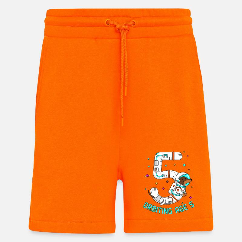 Orbiting Age 5 Dackel Weltraum - Shorts - made by SPREAD - SUNSET ORANGE