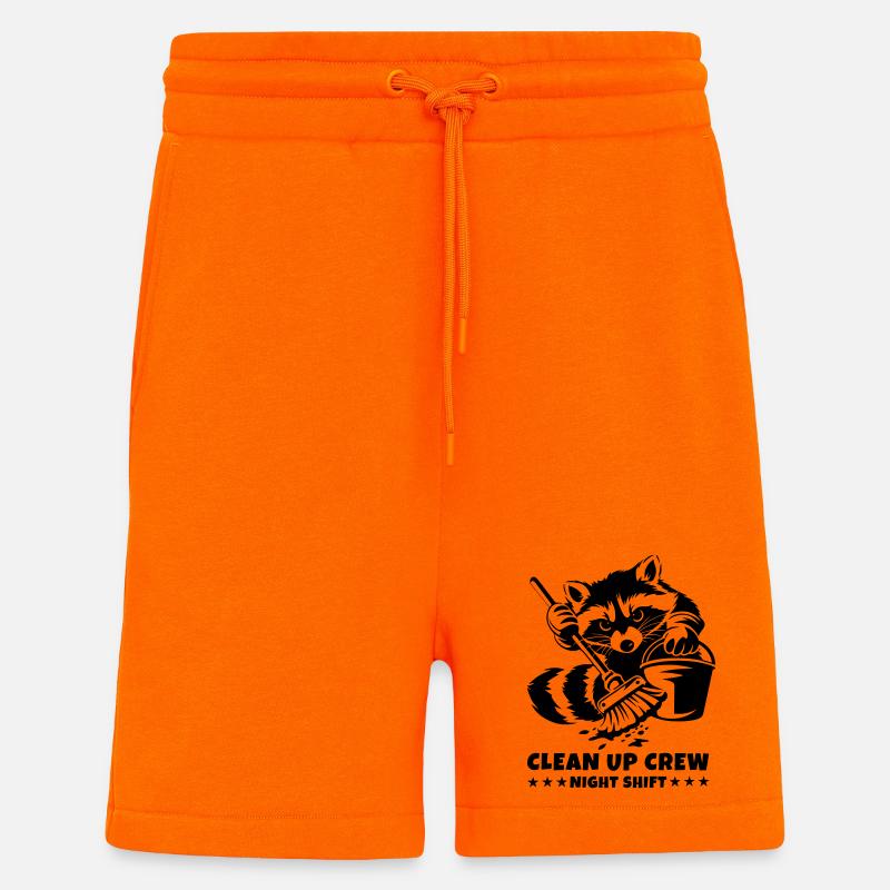 Clean Up Crew – Night Shift Waschbär - Shorts - made by SPREAD - SUNSET ORANGE
