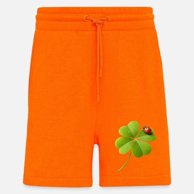 Vierblättriger Klee mit Marienkäfer  - Shorts - made by SPREAD - SUNSET ORANGE