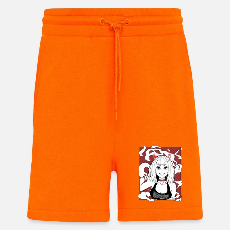 Anime Teufel Mädchen Goth Design - Shorts - made by SPREAD - SUNSET ORANGE