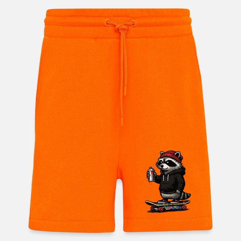 Waschbär Skate Graffiti - Shorts - made by SPREAD - SUNSET ORANGE