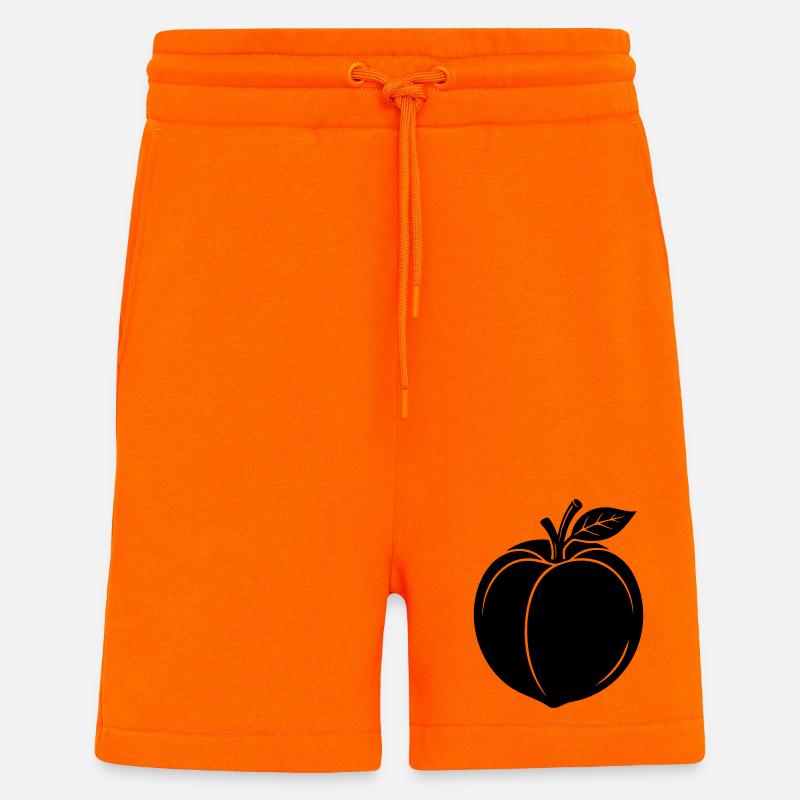 Silhouette du Fruit de la Pêche - Short bio décontracté fabriqué en UE - SUNSET ORANGE