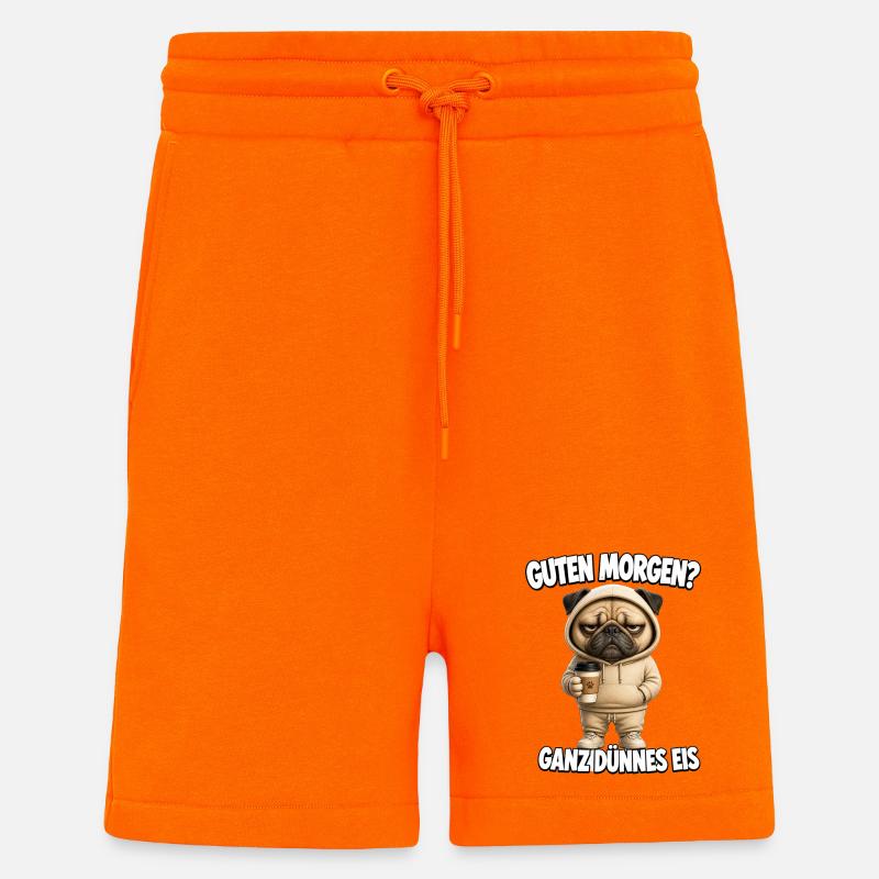 Lustiges Morgenmuffel Design mit Kaffee - Shorts - made by SPREAD - SUNSET ORANGE