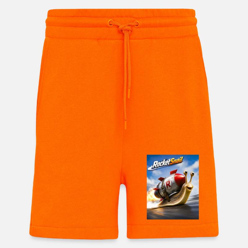 Aventure Rapide Spatiale Escargot Fusée - Short bio décontracté fabriqué en UE - SUNSET ORANGE