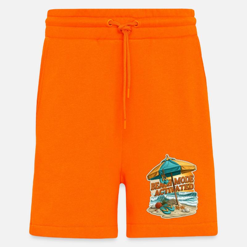 Strandmodus aktivierter Sommerurlaubsschirm - Shorts - made by SPREAD - SUNSET ORANGE