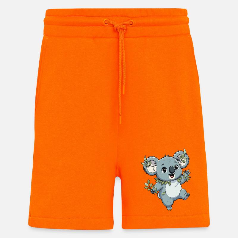 Green koala with leaf wreath - Shorts - made by SPREAD - SUNSET ORANGE