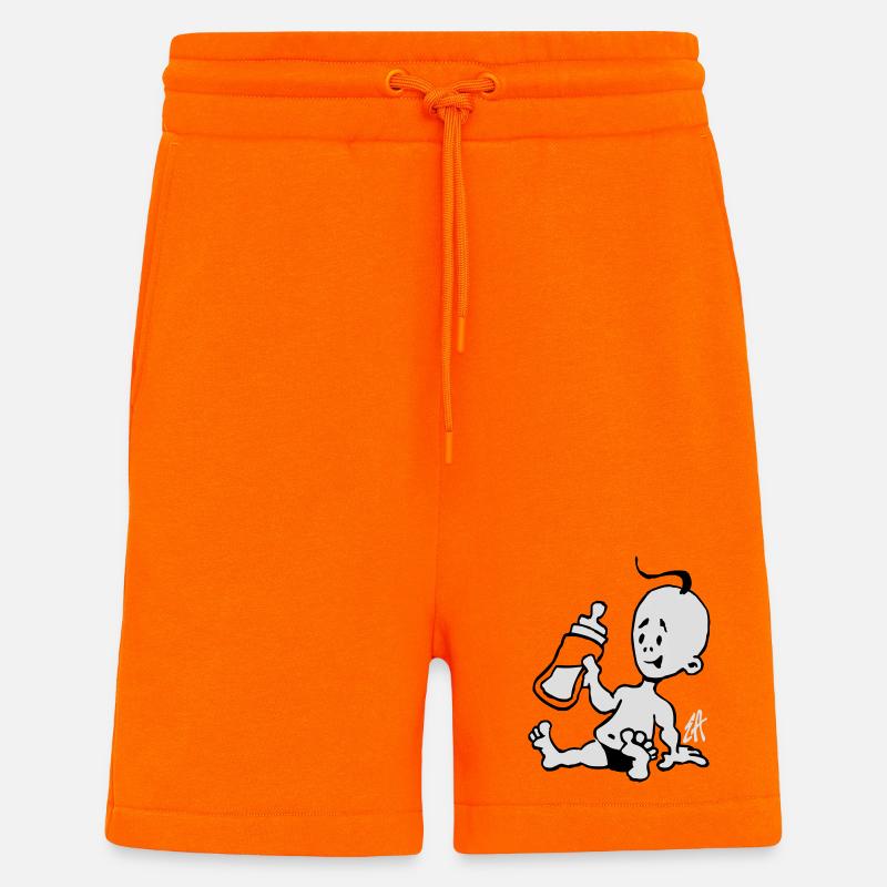 Baby mit einer Milchflasche - Shorts - made by SPREAD - SUNSET ORANGE