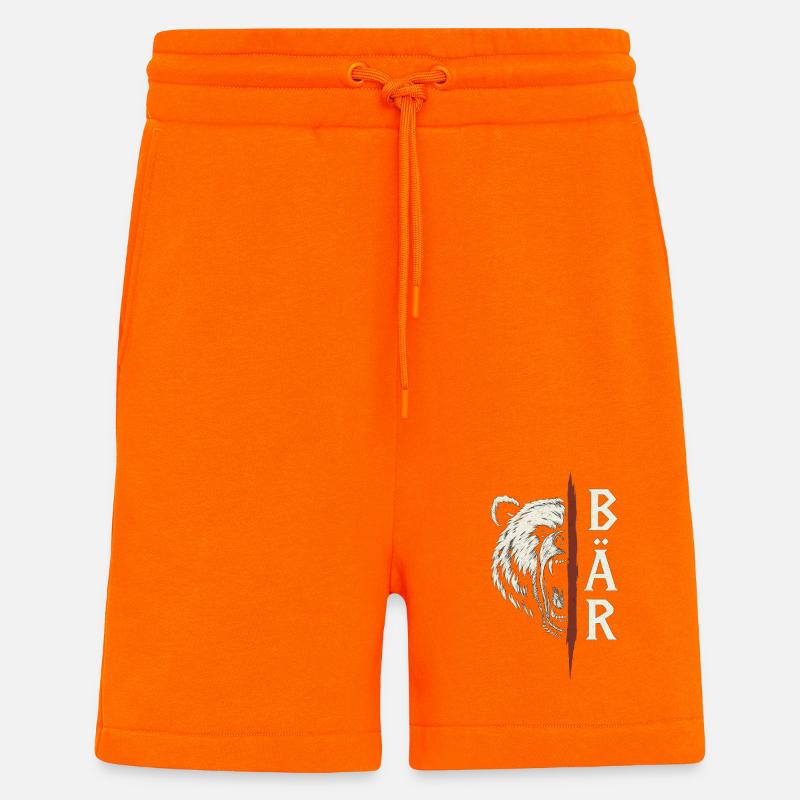 Ours sauvage - Short bio décontracté fabriqué en UE - SUNSET ORANGE
