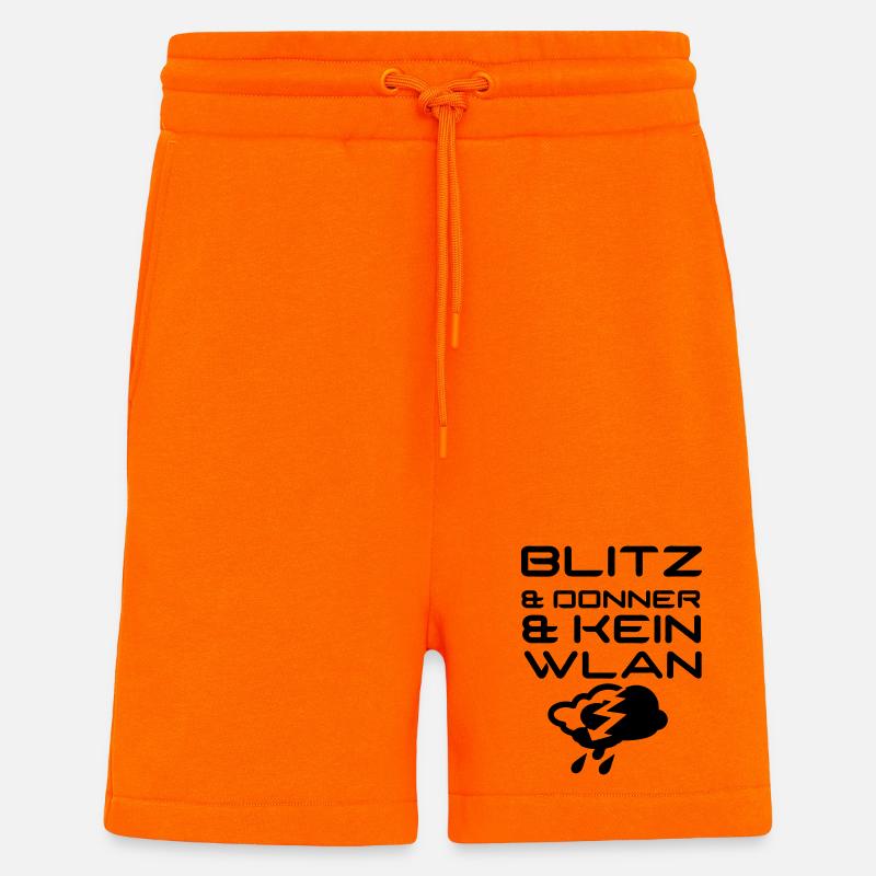 Blitz & Donner & kein WLAN Geschenk - Shorts - made by SPREAD - SUNSET ORANGE