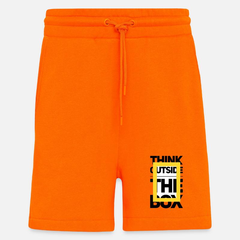 Impression dynamique de texte néerlandais - Short bio décontracté fabriqué en UE - SUNSET ORANGE