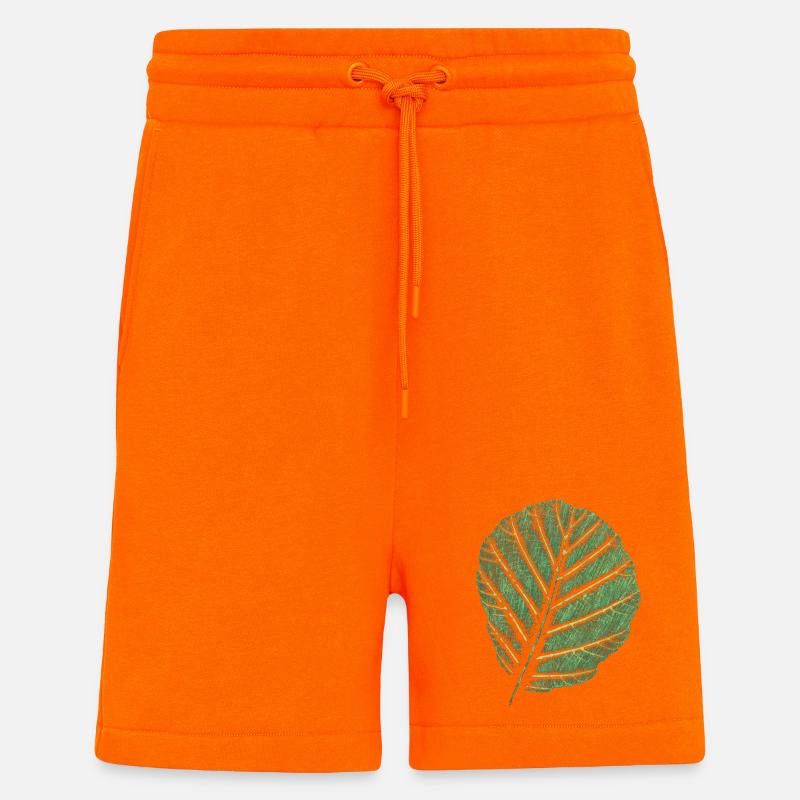 Blatt Erle / Original Kunstdruck - Shorts - made by SPREAD - SUNSET ORANGE