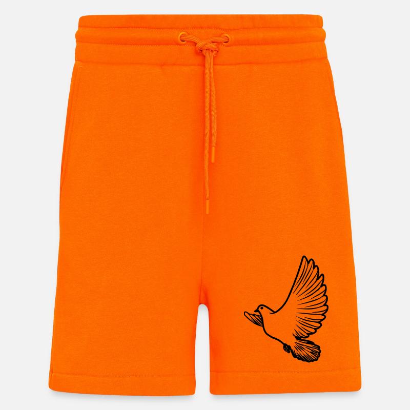 Transparente Friedenstaube - Shorts - made by SPREAD - SUNSET ORANGE
