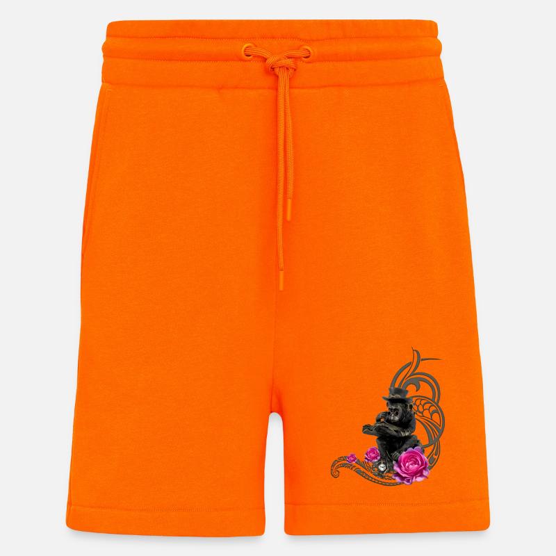 Lustiger Steampunk-Affe liest ein Buch - Shorts - made by SPREAD - SUNSET ORANGE