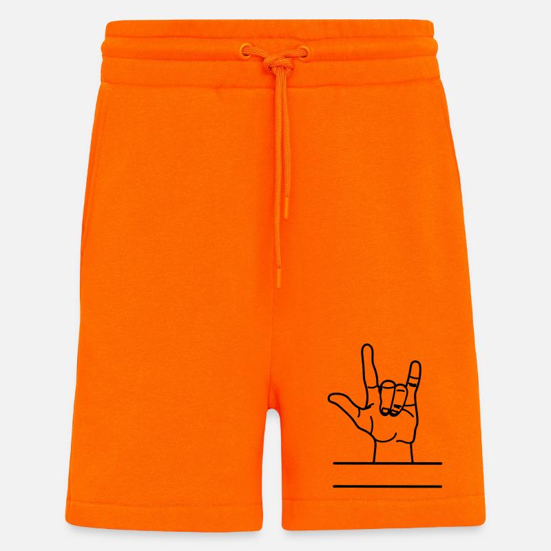 Hand gesture respect text space - Shorts - made by SPREAD - SUNSET ORANGE