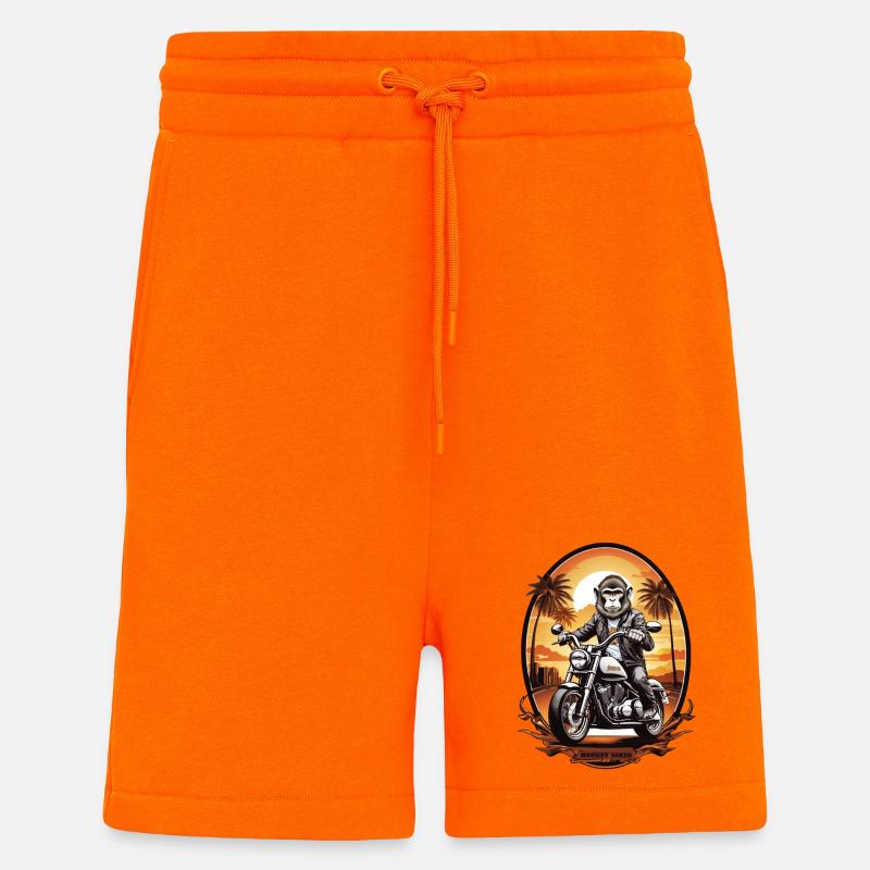 Affe auf Motorrad - Shorts - made by SPREAD - SUNSET ORANGE
