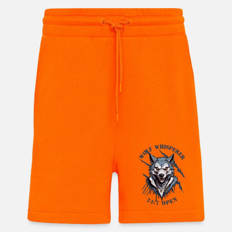 Wolf Flüsterer 24/7 Geöffnet - Shorts - made by SPREAD - SUNSET ORANGE