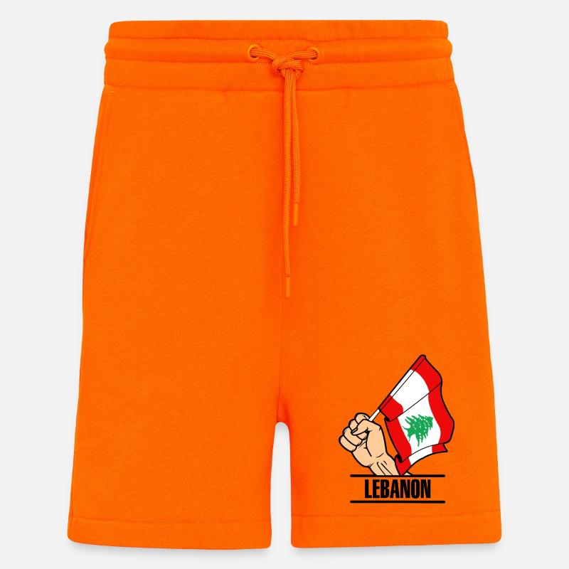 Flagge Libanon faust text LIBANON - Shorts - made by SPREAD - SUNSET ORANGE