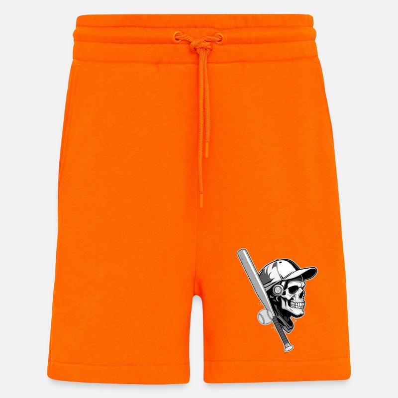 CRÂNE DE BASEBALL - Short bio décontracté fabriqué en UE - SUNSET ORANGE