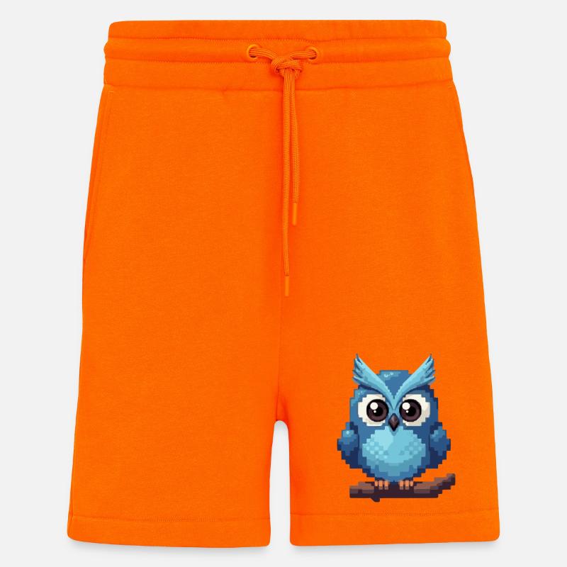 Pixel Eule – Retro 8-Bit Style - Shorts - made by SPREAD - SUNSET ORANGE