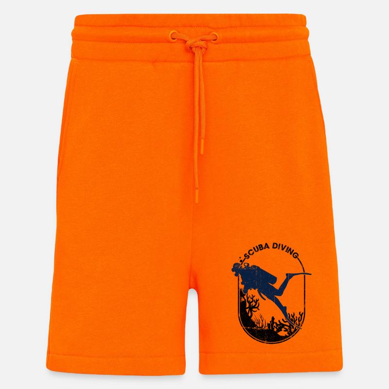 Conception de la silhouette du plongeur - Short bio décontracté fabriqué en UE - SUNSET ORANGE