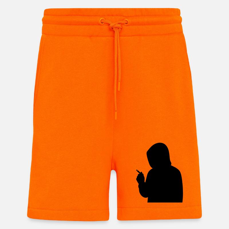 Silhouette mit Hoodie und Zigarette - Shorts - made by SPREAD - SUNSET ORANGE