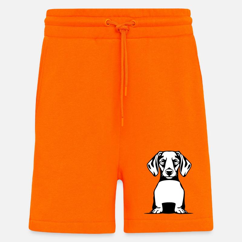 Dachshund T-shirt Geschenkidee - Shorts - made by SPREAD - SUNSET ORANGE