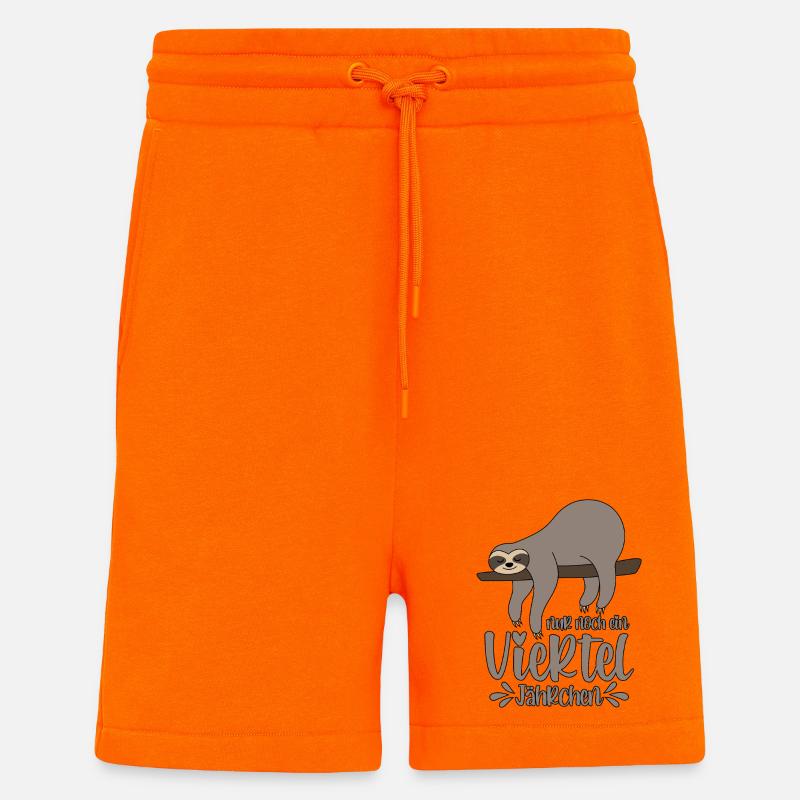 Sloth Sleepyhead Plus qu’un quart d’année - Short bio décontracté fabriqué en UE - SUNSET ORANGE