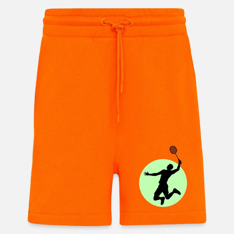 Badminton Player Silhouette – Smash Power - Shorts - made by SPREAD - SUNSET ORANGE