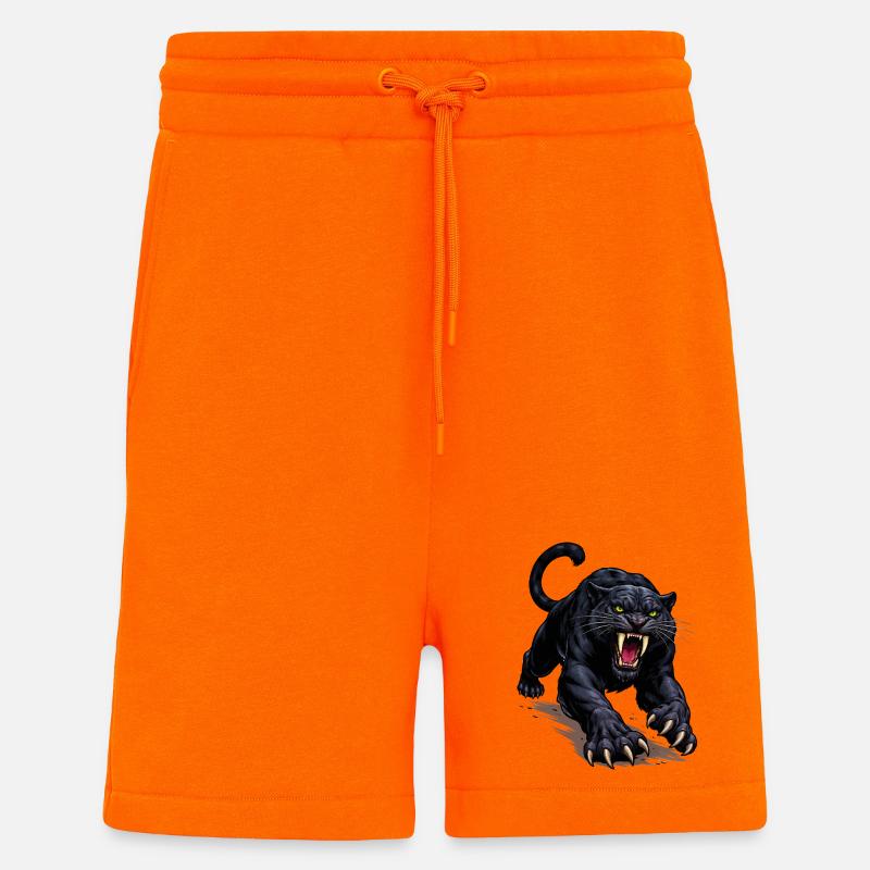 Schwarzer Panther Angriff - Short bio décontracté fabriqué en UE - SUNSET ORANGE